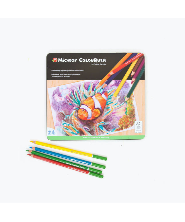 Micador ColourRush 24 Tin Colour Pencils