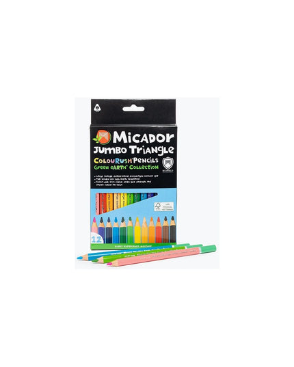 Micador ColourRush Jumbo Triangle Pencils 12 Pack Box