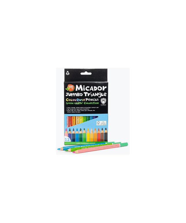 Micador ColourRush Jumbo Triangle Pencils 12 Pack Box