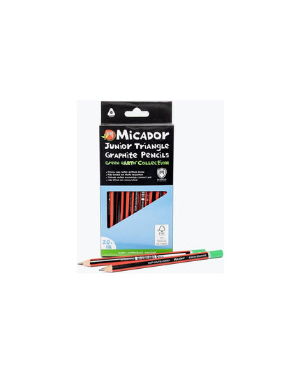 Micador Junior Triangle Graphite Pencils 20 Pack Box HB
