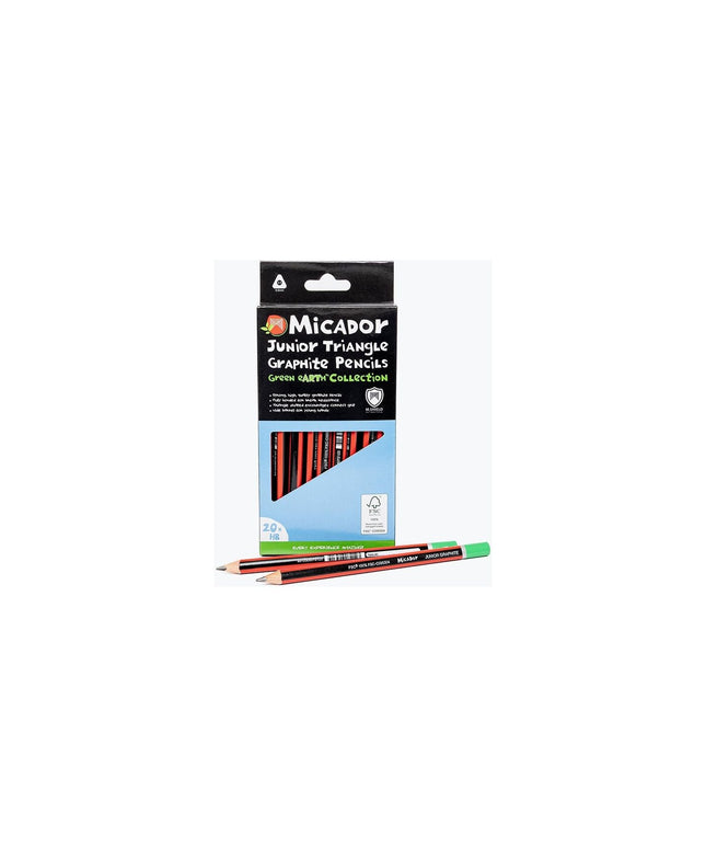 Micador Junior Triangle Graphite Pencils 20 Pack Box HB