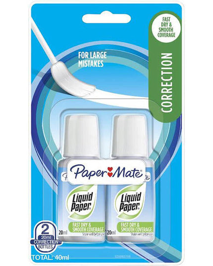 Liquid Paper Correction Bottle 20mL 2 Pack