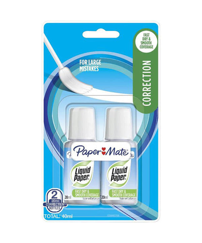Liquid Paper Correction Bottle 20mL 2 Pack