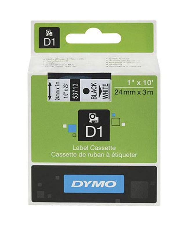 DYMO D1 Labelling Tape - Black on White (24mm x 7m)