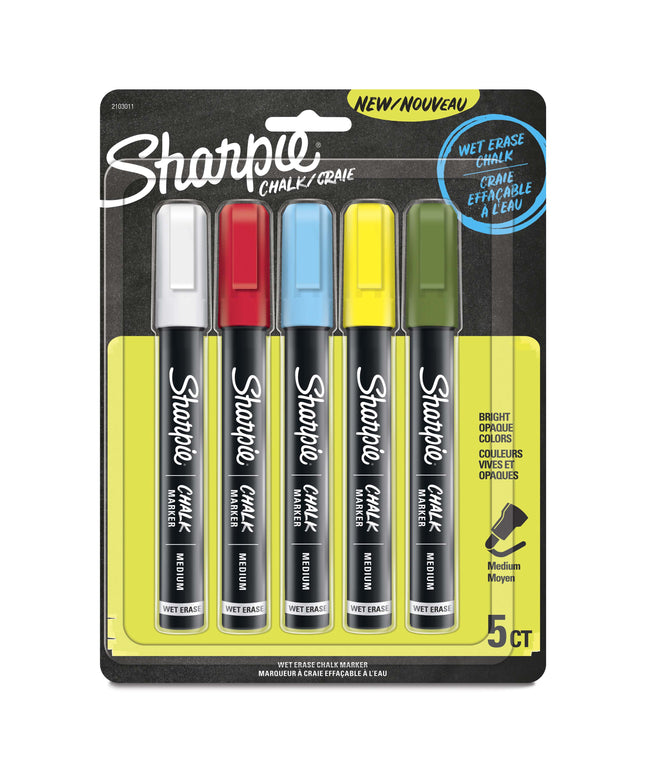 Sharpie Wet Erase Chalk Marker 5 Pack (Assorted Colours)