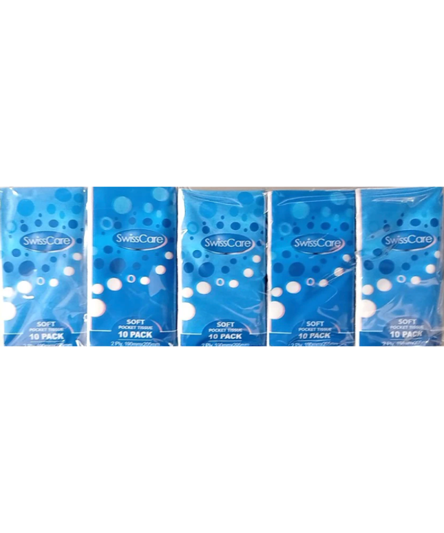 Swiss Care Soft Pocket Tissues 2PLY (10 Pack)