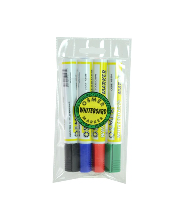 Osmer Whiteboard Markers - 4 Colour Wallet