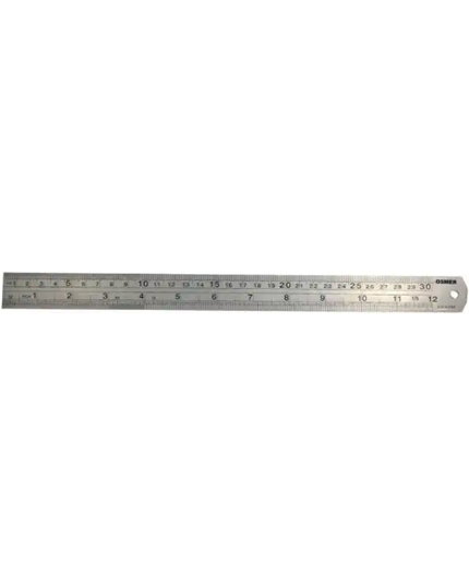 Osmer Stainless Steel Metal Ruler (30cm)