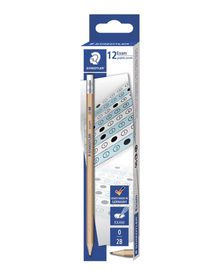 Staedtler Exam Eraser Tip Graphite Pencils 2B 12 Pack