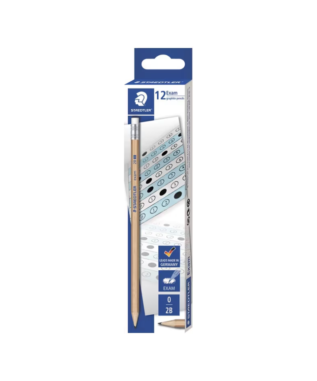 Staedtler Exam Eraser Tip Graphite Pencils 2B 12 Pack
