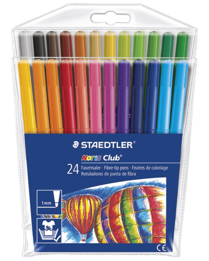 Staedtler Noris Club Fibre Tip Pens Markers Pack 24