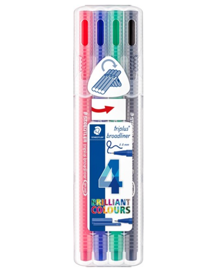 Staedtler Triplus® Broadliner 4 Colours - 4 Pack