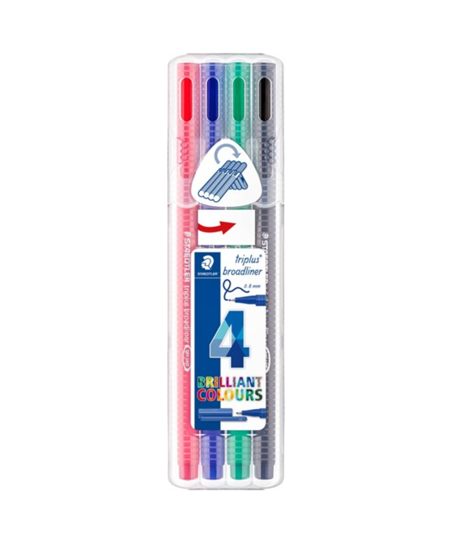 Staedtler Triplus® Broadliner 4 Colours - 4 Pack