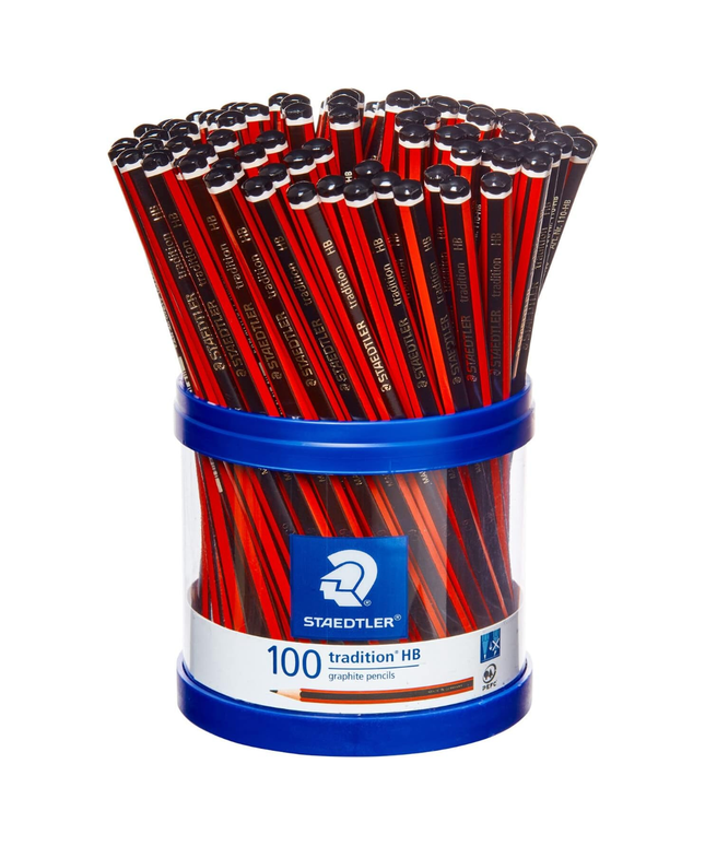 Staedtler 100 Tradition Graphite Pencils HB 100 Cup Pack