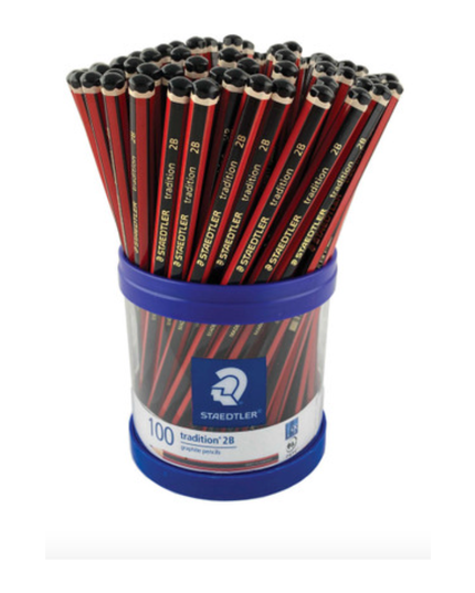 Staedtler 100 Tradition Graphite Pencils 2B 100 Cup Pack