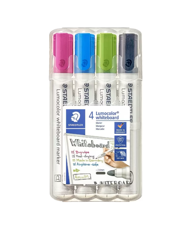 Staedtler Lumocolor Whiteboard Markers Bullet Brights 4 Pack