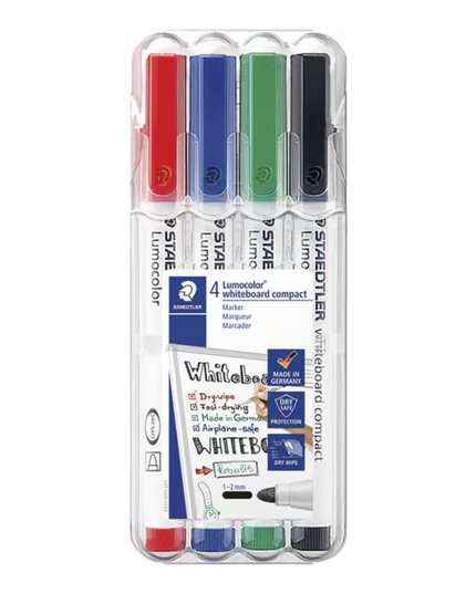 Staedtler Lumocolor Compact Whiteboard Marker Assorted 4 Pack