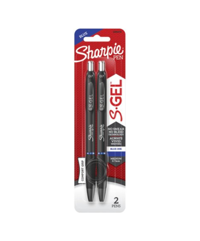 Sharpie S.Gel Retractable Pen 0.7mm Blue (2 Pack)