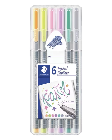 Staedtler Triplus Fineliner - Assorted Pastel Colours (6 Pack)