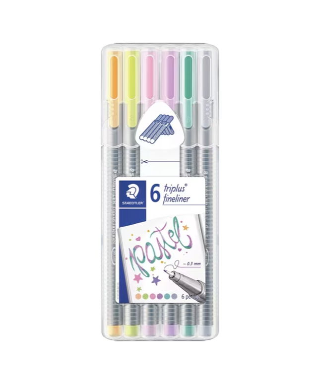 Staedtler Triplus Fineliner - Assorted Pastel Colours (6 Pack)