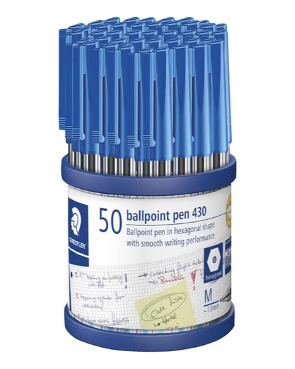 Staedtler 430 Medium Ballpoint Pens - Blue (50 Pack)