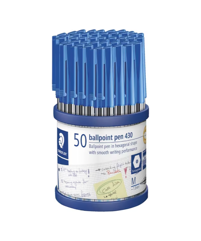 Staedtler 430 Medium Ballpoint Pens - Blue (50 Pack)