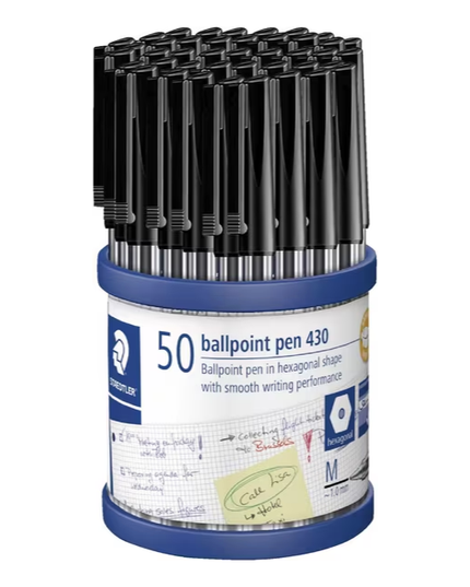 Staedtler 430 Medium Ballpoint Pens - Black (50 Pack)