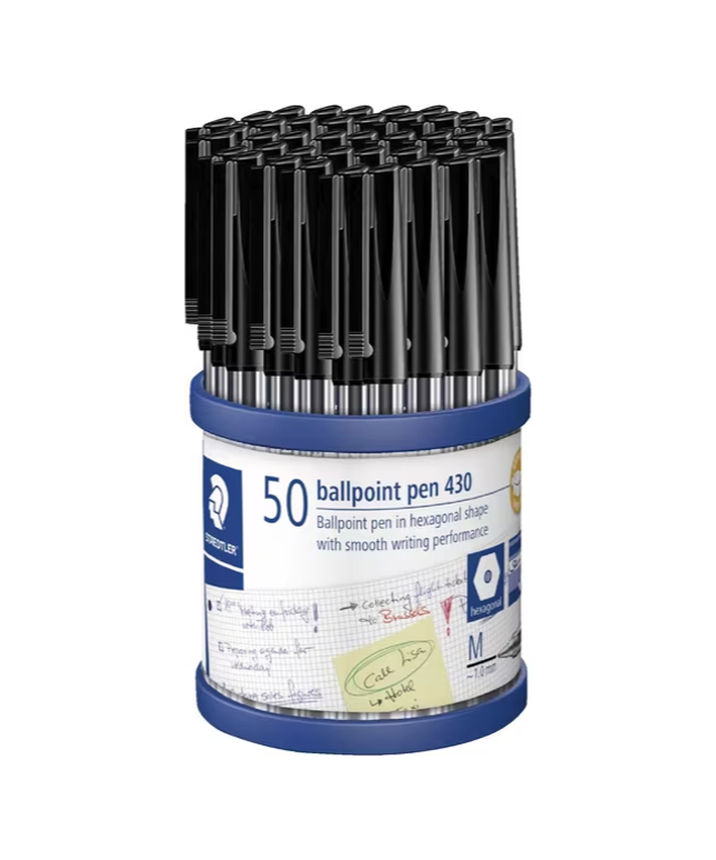 Staedtler 430 Medium Ballpoint Pens - Black (50 Pack)