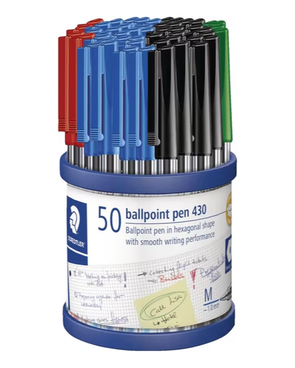 Staedtler 430 Medium Ballpoint Pens - Assorted (50 Pack)
