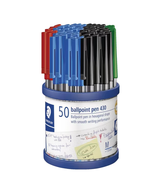 Staedtler 430 Medium Ballpoint Pens - Assorted (50 Pack)
