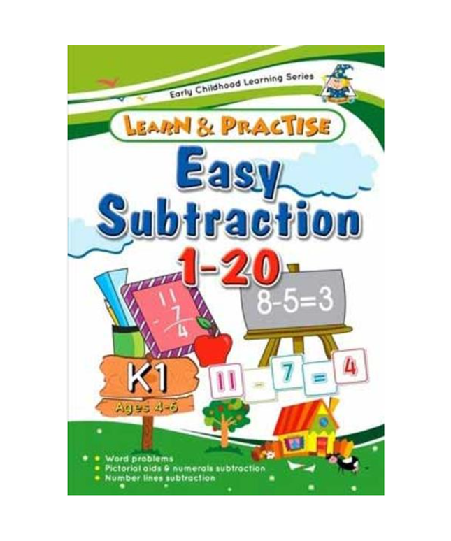 Learn & Practise Workbook Easy Subtraction 1 - 20 K1 (Ages 4 - 6)