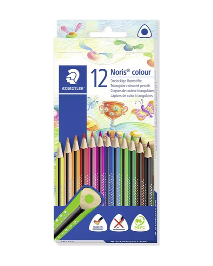 Staedtler Noris Triangular Coloured Pencils Assorted (12 Pack)