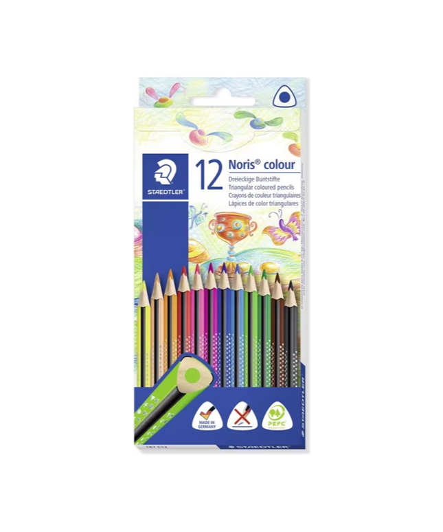 Staedtler Noris Triangular Coloured Pencils Assorted (12 Pack)
