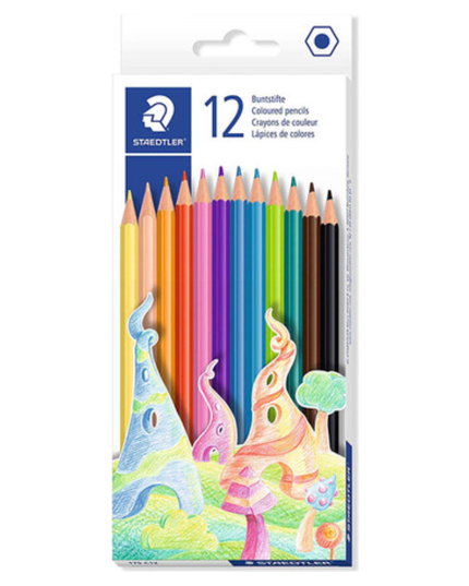 Staedtler Hexagonal Coloured Pencil Assorted (12 Pack)