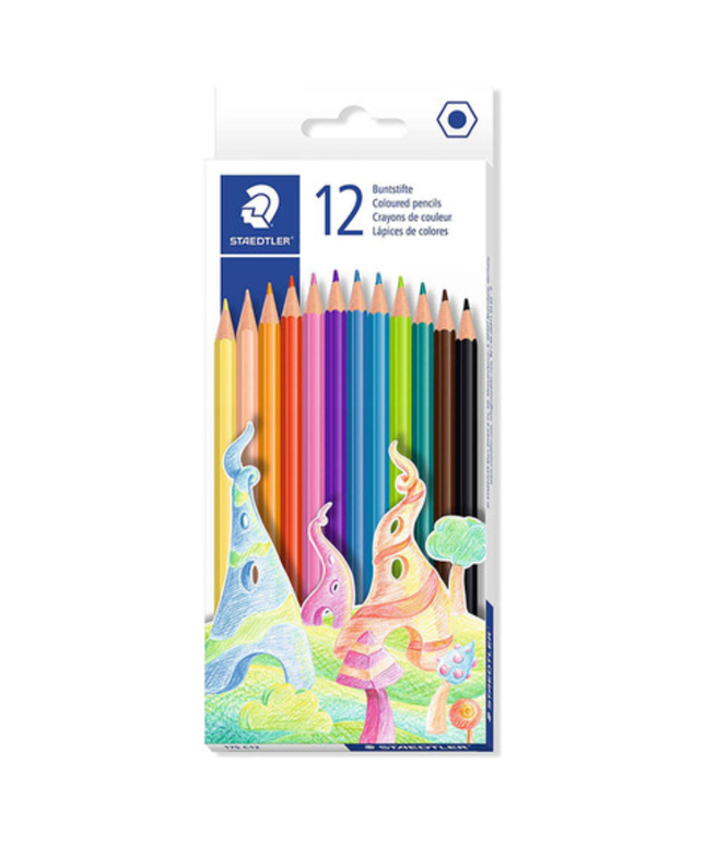 Staedtler Hexagonal Coloured Pencil Assorted (12 Pack)