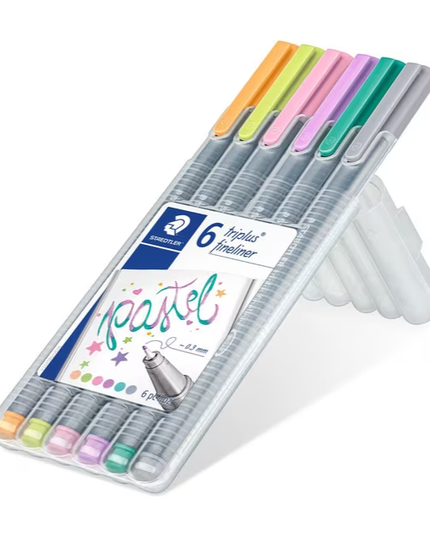 Markers Colouring Staedtler Triplus Fibre Tip Pastel Assorted Wallet/6