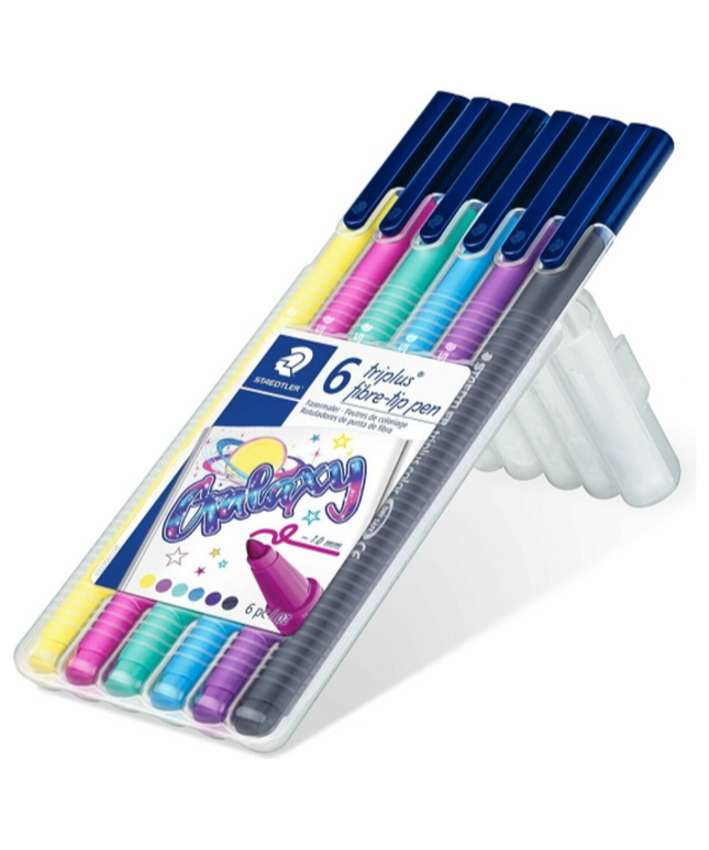Markers Colouring Staedtler Triplus Fibre Tip Galaxy Assorted Wallet/6
