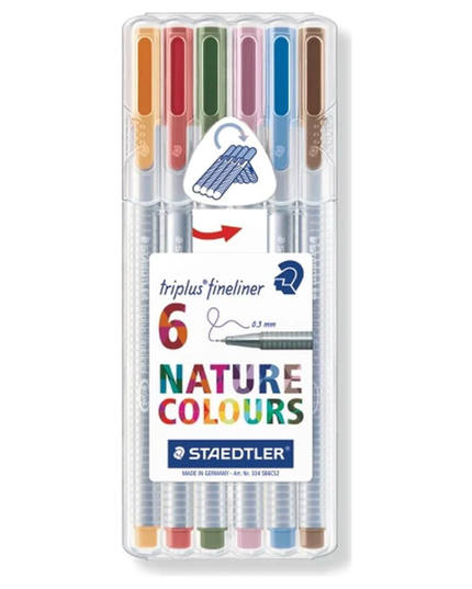 Staedtler Triplus Fineliner Nature Colours 0.3mm - 6 set