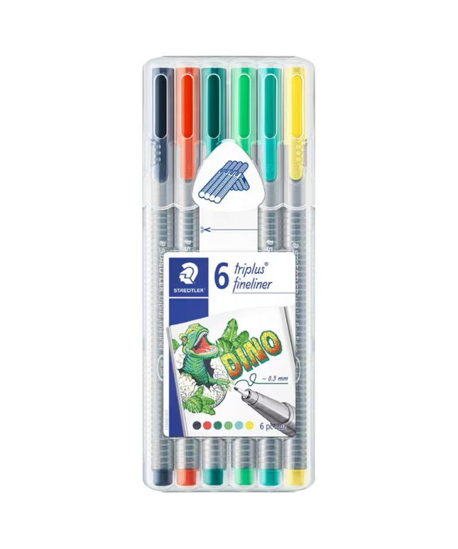 Staedtler Triplus 0.3mm Fineliner 334 Dino 6 Pack