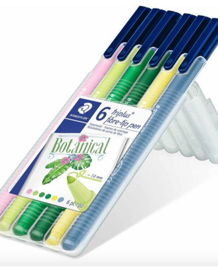 Markers Colouring Staedtler Triplus Fibre Tip Botanical Assorted Wallet/6
