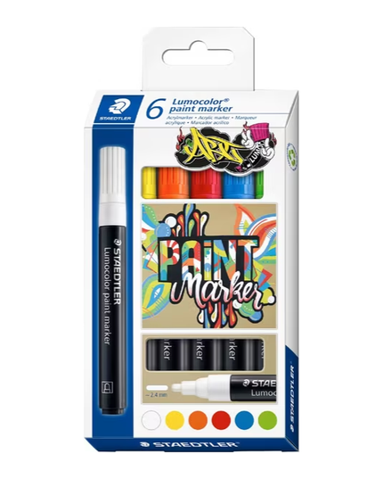 Staedtler Lumocolor Paint Marker Assorted 6 Pack