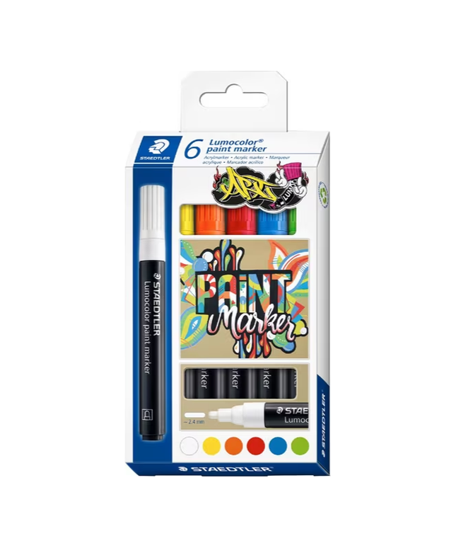 Staedtler Lumocolor Paint Marker Assorted 6 Pack