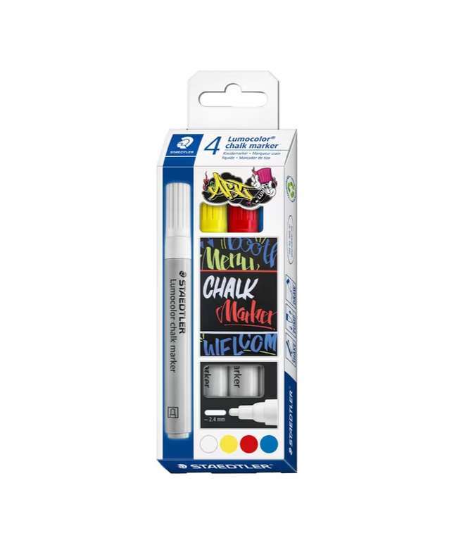 Staedtler Lumocolor Liquid Chalk Marker Assorted 4 Pack