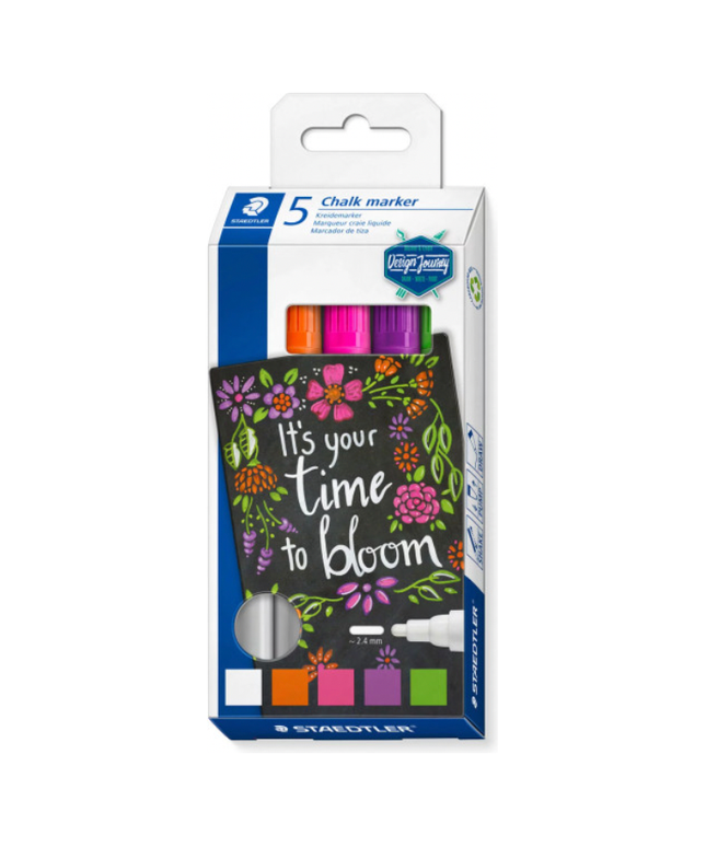 Staedtler Lumocolor Liquid Chalk Marker Assorted 5 Pack