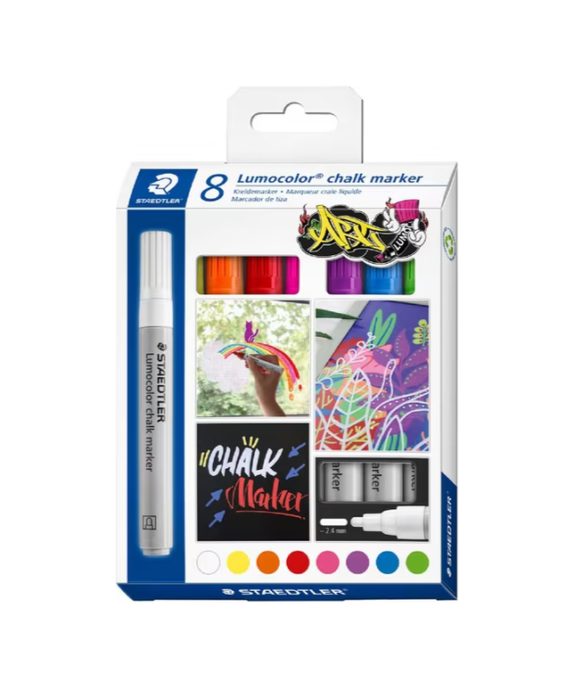 Staedtler Lumocolor Liquid Chalk Marker Assorted 8 Pack