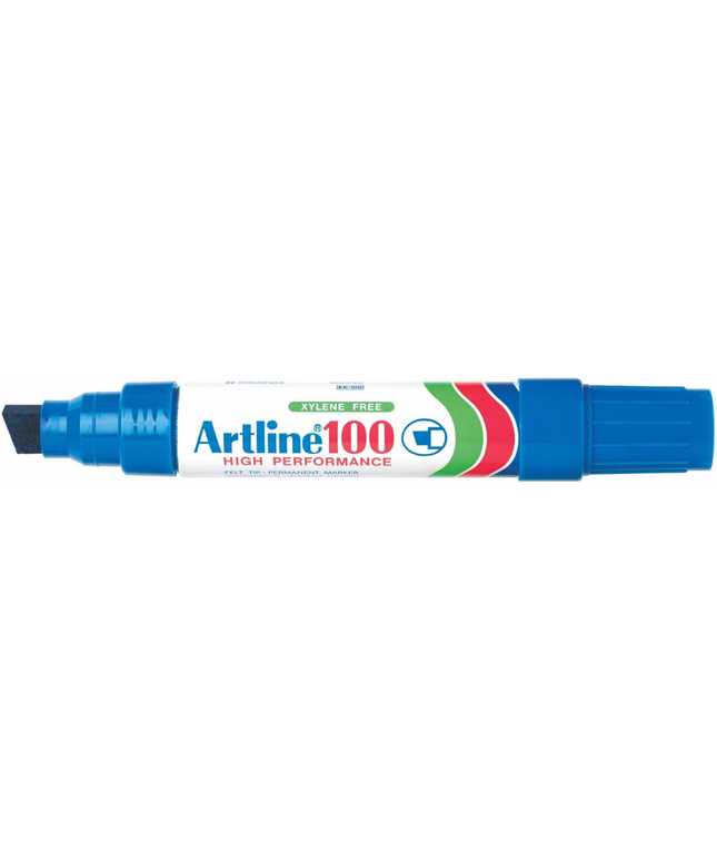 ARTLINE 100 PERMANENT MARKER 12MM CHISEL NIB BLUE HS