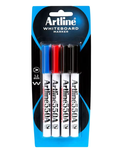 ARTLINE 550A WHITEBOARD MARKERS 4 PACK ASSORTED