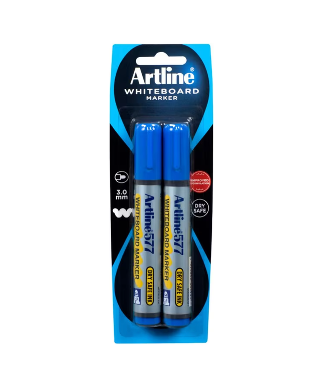 ARTLINE 577 WHITEBOARD MARKER 2 PACK BLUE HS
