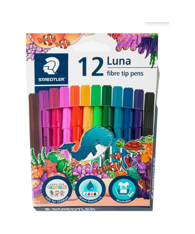 STAEDTLER LUNA FIBRE TIPS PENS PACK 12