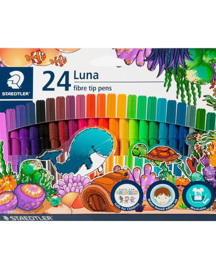 STAEDTLER LUNA FIBRE TIPS PENS PACK 24